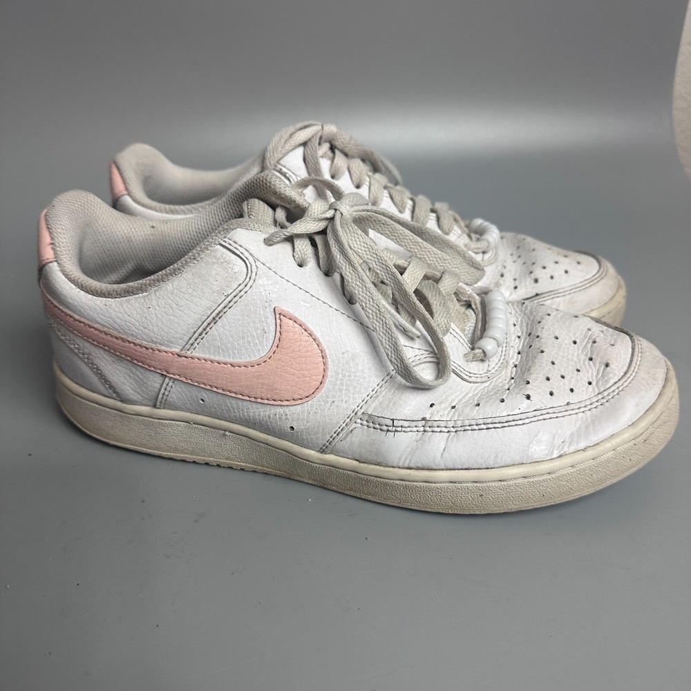 Nike Court‎ Vision Low Womens White Pink Sneakers CD5434-110 Low Top Shoes